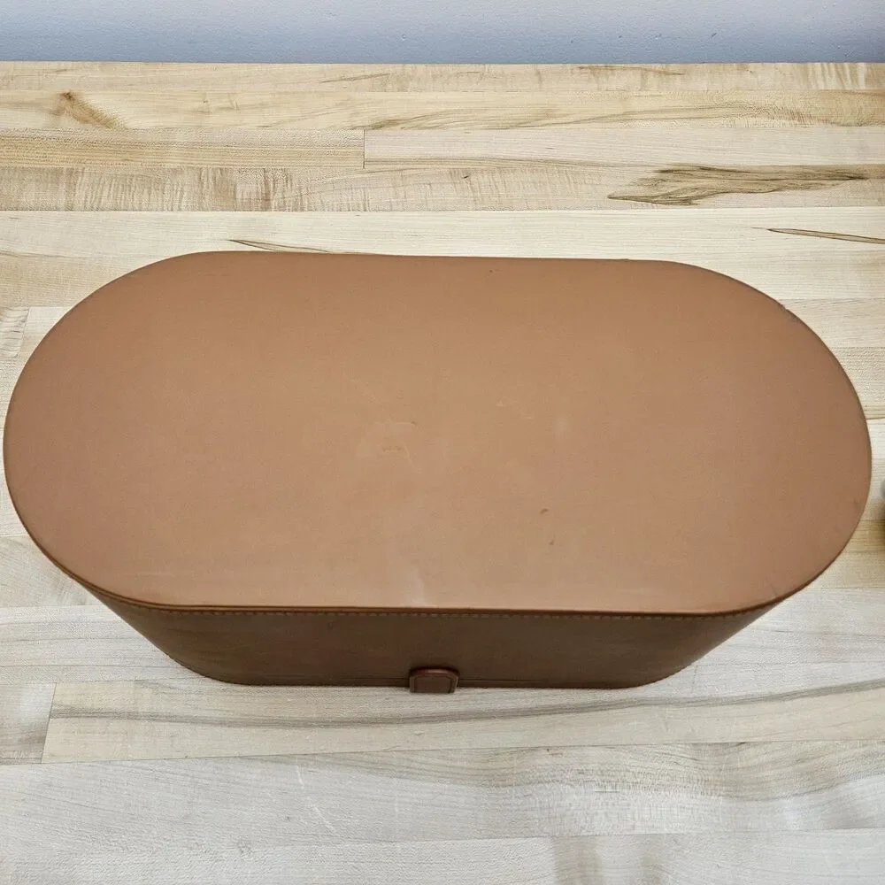 DYSON Airwrap Styler LARGE Brown Cognac Leather Storage Box Hard CASE ONLY - Picture 10 of 11